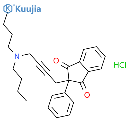 1H-Indene-1,3(2H)-dione,2-[4-(dibutylamino)-2-butyn-1-yl]-2-phenyl-, hydrochloride (1:1) structure