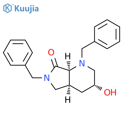 rel-(3R,4aS,7aS)-1,6-Dibenzyl-3-hydroxyoctahydro-7H-pyrrolo[3,4-b]pyridin-7-one structure