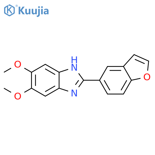 2-(1-benzofuran-5-yl)-5,6-dimethoxy-1H-1,3-benzodiazole structure