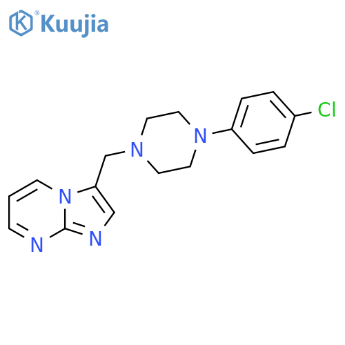 1-(4-chlorophenyl)-4-({imidazo1,2-apyrimidin-3-yl}methyl)piperazine structure