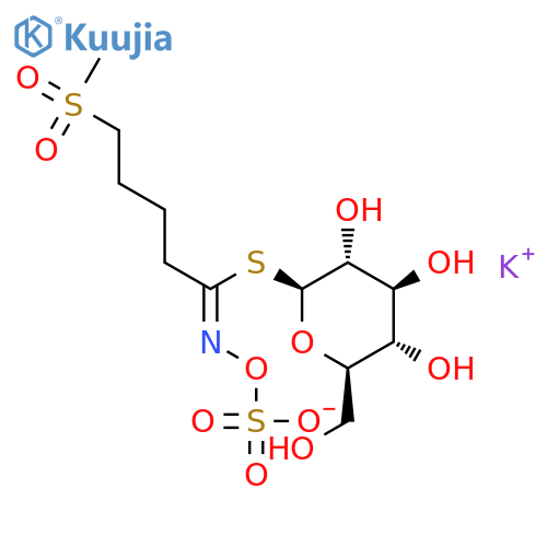 b-D-Glucopyranose, 1-thio-,1-[5-(methylsulfonyl)-N-(sulfooxy)pentanimidate], potassium salt (1:1) structure