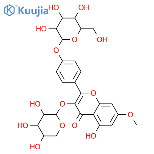 3,4',5-Trihydroxy-7-methoxyflavone; 3-O-α-L-Arabinopyranoside, 4'-O-β-D-glucopyranoside structure