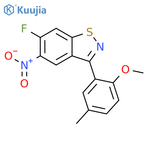 1,2-Benzisothiazole, 6-fluoro-3-(2-methoxy-5-methylphenyl)-5-nitro- structure