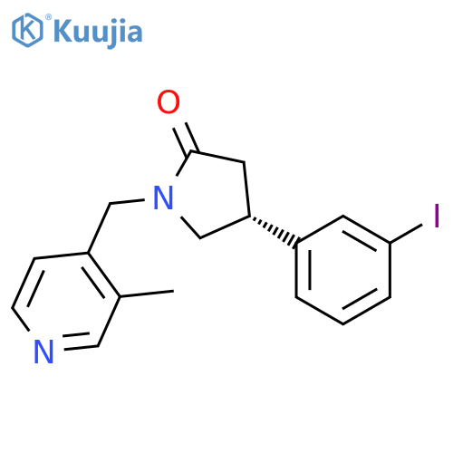 (4R)-4-(3-Iodophenyl)-1-(3-methyl-4-pyridinyl)methyl-2-pyrrolidinone structure