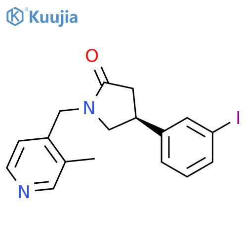 (4S)-4-(3-Iodophenyl)-1-(3-methyl-4-pyridinyl)methyl-2-pyrrolidinone structure