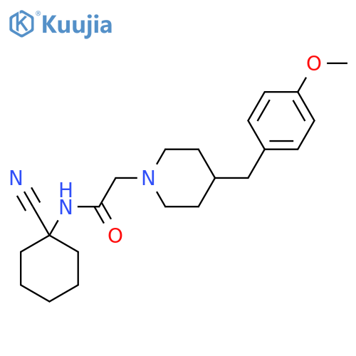 N-(1-Cyanocyclohexyl)-2-[4-[(4-methoxyphenyl)methyl]piperidin-1-yl]acetamide structure