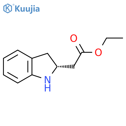 ethyl 2-(2R)-2,3-dihydro-1H-indol-2-ylacetate structure