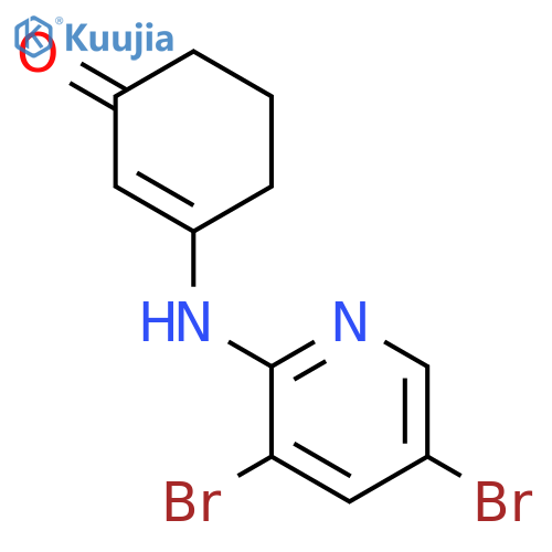 2-Cyclohexen-1-one, 3-[(3,5-dibromo-2-pyridinyl)amino]- structure