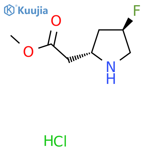 methyl 2-(2R,4R)-4-fluoropyrrolidin-2-ylacetate hydrochloride structure