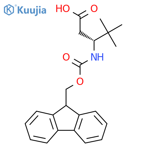 (3R)-3-({(9H-fluoren-9-yl)methoxycarbonyl}amino)-4,4-dimethylpentanoic acid structure
