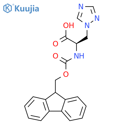 (2R)-2-({(9H-fluoren-9-yl)methoxycarbonyl}amino)-3-(1H-1,2,4-triazol-1-yl)propanoic acid structure