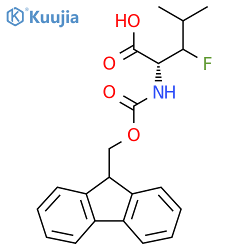 (2R)-2-({(9H-fluoren-9-yl)methoxycarbonyl}amino)-3-fluoro-4-methylpentanoic acid structure