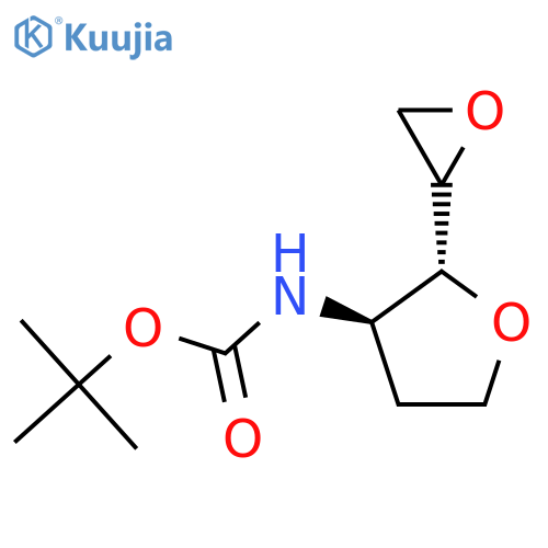 rac-tert-butyl N-(2R,3R)-2-(oxiran-2-yl)oxolan-3-ylcarbamate structure