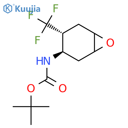 rac-tert-butyl N-(3R,4R)-4-(trifluoromethyl)-7-oxabicyclo4.1.0heptan-3-ylcarbamate structure