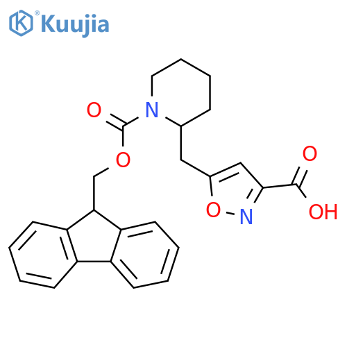 5-(1-{(9H-fluoren-9-yl)methoxycarbonyl}piperidin-2-yl)methyl-1,2-oxazole-3-carboxylic acid structure