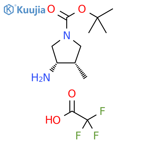 rac-tert-butyl (3R,4R)-3-amino-4-methylpyrrolidine-1-carboxylate, trifluoroacetic acid, cis structure