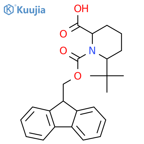 6-tert-butyl-1-{[(9H-fluoren-9-yl)methoxy]carbonyl}piperidine-2-carboxylic acid structure