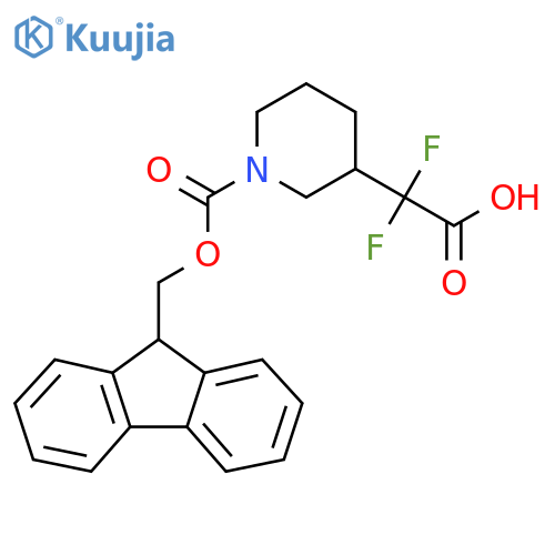 2-(1-{(9H-fluoren-9-yl)methoxycarbonyl}piperidin-3-yl)-2,2-difluoroacetic acid structure