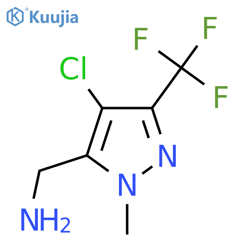 4-chloro-1-methyl-3-(trifluoromethyl)-1H-pyrazol-5-ylmethanamine structure