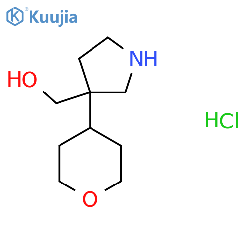 3-(oxan-4-yl)pyrrolidin-3-ylmethanol hydrochloride structure