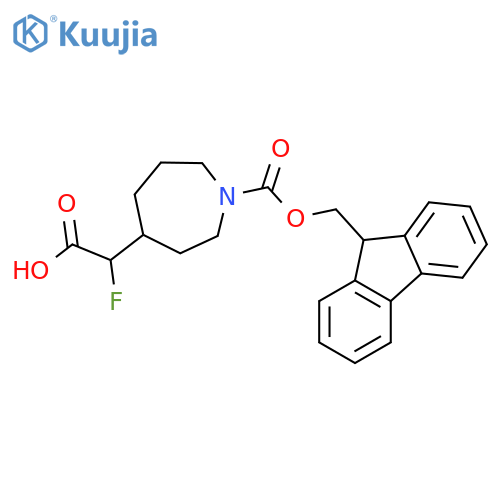 2-(1-{(9H-fluoren-9-yl)methoxycarbonyl}azepan-4-yl)-2-fluoroacetic acid structure
