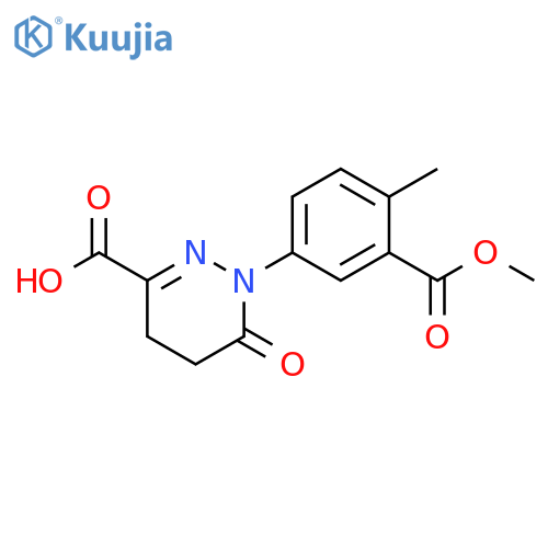 1-3-(methoxycarbonyl)-4-methylphenyl-6-oxo-1,4,5,6-tetrahydropyridazine-3-carboxylic acid structure