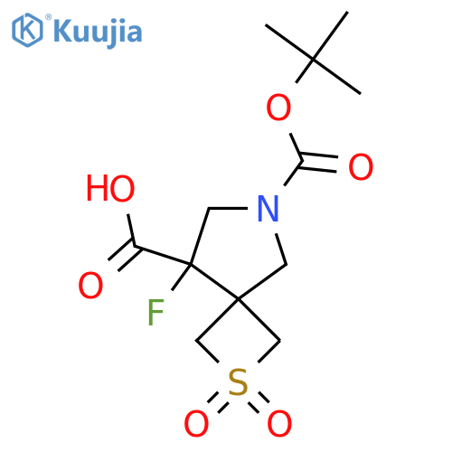 6-(tert-butoxy)carbonyl-8-fluoro-2,2-dioxo-2lambda6-thia-6-azaspiro3.4octane-8-carboxylic acid structure