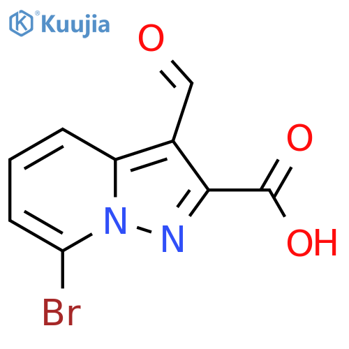 7-bromo-3-formylpyrazolo1,5-apyridine-2-carboxylic acid structure
