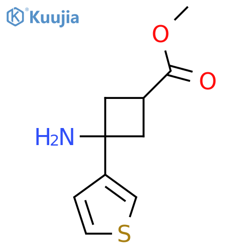 methyl 3-amino-3-(thiophen-3-yl)cyclobutane-1-carboxylate structure