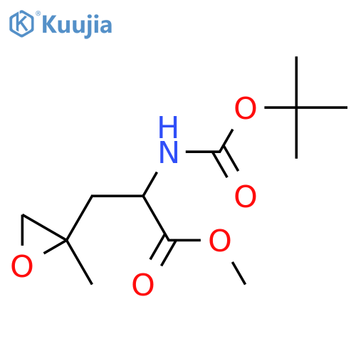methyl 2-{(tert-butoxy)carbonylamino}-3-(2-methyloxiran-2-yl)propanoate structure