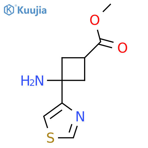 methyl 3-amino-3-(1,3-thiazol-4-yl)cyclobutane-1-carboxylate structure