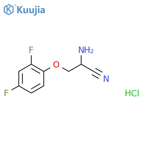 2-amino-3-(2,4-difluorophenoxy)propanenitrile hydrochloride structure