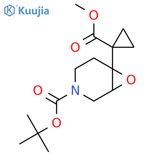 tert-butyl 6-1-(methoxycarbonyl)cyclopropyl-7-oxa-3-azabicyclo4.1.0heptane-3-carboxylate structure