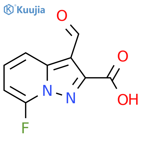 7-fluoro-3-formylpyrazolo1,5-apyridine-2-carboxylic acid structure