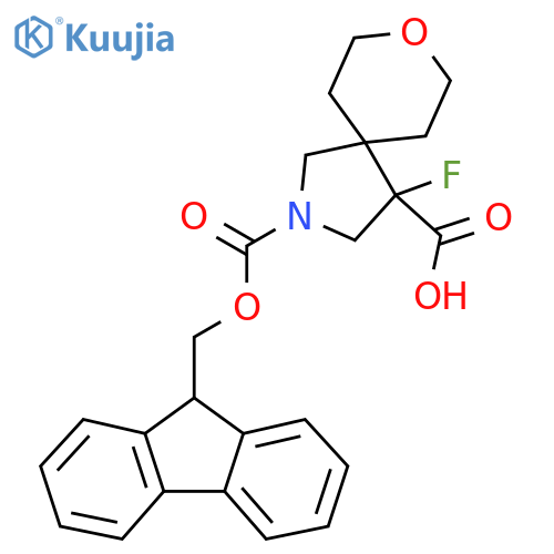 2-{(9H-fluoren-9-yl)methoxycarbonyl}-4-fluoro-8-oxa-2-azaspiro4.5decane-4-carboxylic acid structure