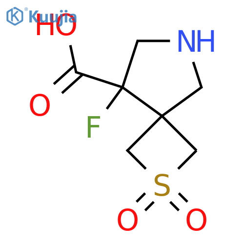 8-fluoro-2,2-dioxo-2lambda6-thia-6-azaspiro3.4octane-8-carboxylic acid structure
