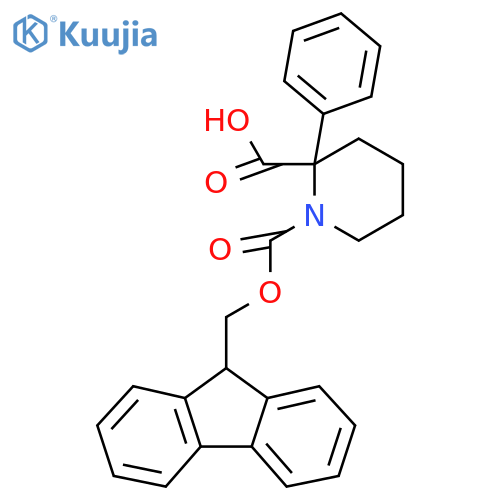1-{[(9H-fluoren-9-yl)methoxy]carbonyl}-2-phenylpiperidine-2-carboxylic acid structure