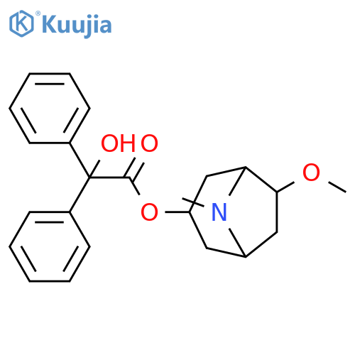 Benzeneacetic acid, a-hydroxy-a-phenyl-,6-methoxy-8-methyl-8-azabicyclo[3.2.1]oct-3-yl ester structure