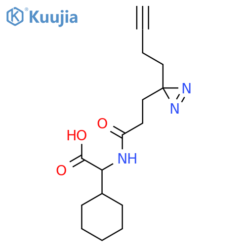 2-{3-3-(but-3-yn-1-yl)-3H-diazirin-3-ylpropanamido}-2-cyclohexylacetic acid structure
