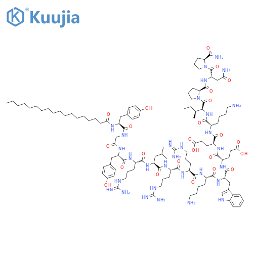 L-Prolinamide,N-(1-oxooctadecyl)-L-tyrosylglycyl-L-tyrosyl-L-arginyl-L-leucyl-L-arginyl-L-arginyl-L-lysyl-L-tryptophyl-L-a-glutamyl-L-a-glutamyl-L-lysyl-L-isoleucyl-L-prolyl-L-asparaginyl-(9CI) structure