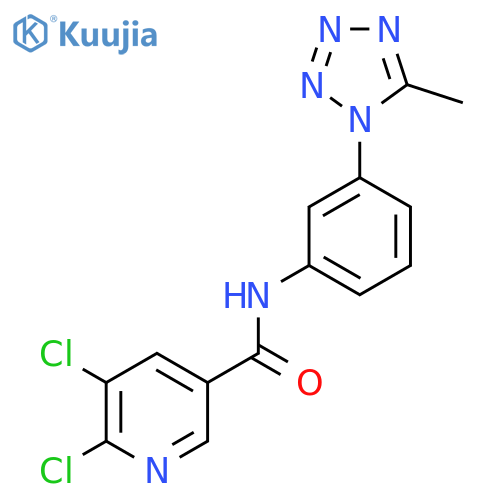 5,6-dichloro-N-[3-(5-methyl-1H-1,2,3,4-tetrazol-1-yl)phenyl]pyridine-3-carboxamide structure