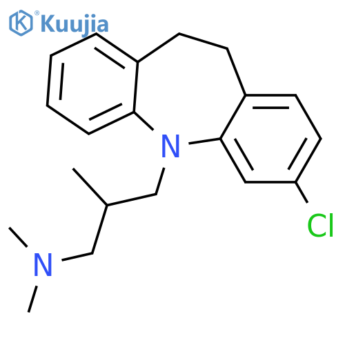 5H-Dibenz[b,f]azepine-5-propanamine,3-chloro-10,11-dihydro-N,N,b-trimethyl-, hydrochloride (1:1) structure
