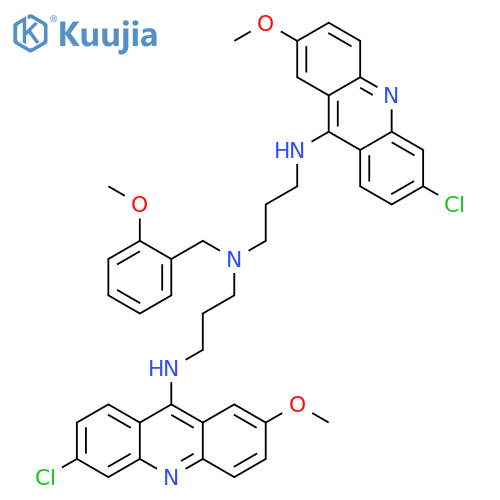 1,3-Propanediamine,N'-(6-chloro-2-methoxy-9-acridinyl)-N-[3-[(6-chloro-2-methoxy-9-acridinyl)amino]propyl]-N-[(2-methoxyphenyl)methyl]- structure