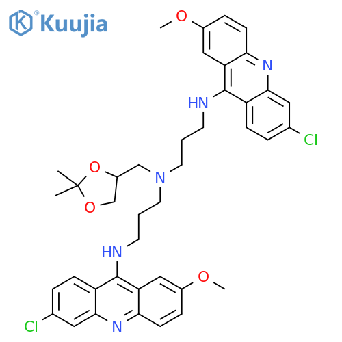 1,3-Propanediamine,N'-(6-chloro-2-methoxy-9-acridinyl)-N-[3-[(6-chloro-2-methoxy-9-acridinyl)amino]propyl]-N-[(2,2-dimethyl-1,3-dioxolan-4-yl)methyl]- structure