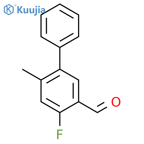 2-Fluoro--4-methyl-5-phenylbenzaldehyde structure