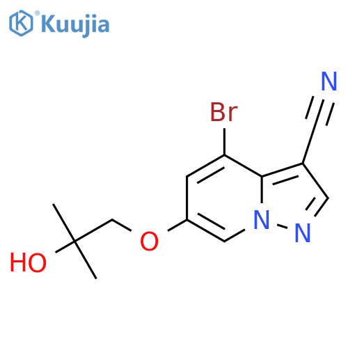 4-Bromo-6-(2-hydroxy-2-methylpropoxy)pyrazolo[1,5-a]pyridine-3-carbonitrile structure