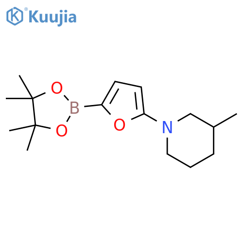 5-(3-Methylpiperidin-1-yl)furan-2-boronic acid pinacol ester structure