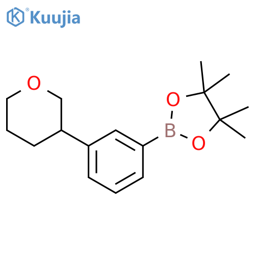 Tetrahydro-3-3-(4,4,5,5-tetramethyl-1,3,2-dioxaborolan-2-yl)phenyl-2H-pyran structure