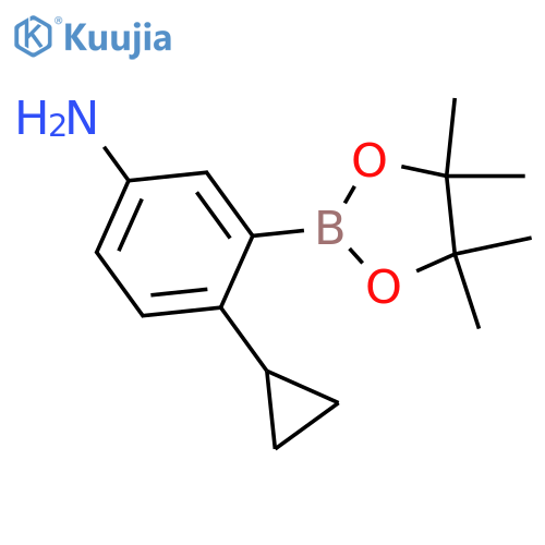 4-Cyclopropyl-3-(4,4,5,5-tetramethyl-1,3,2-dioxaborolan-2-yl)aniline structure