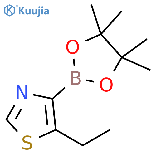 5-ethyl-4-(4,4,5,5-tetramethyl-1,3,2-dioxaborolan-2-yl)thiazole structure